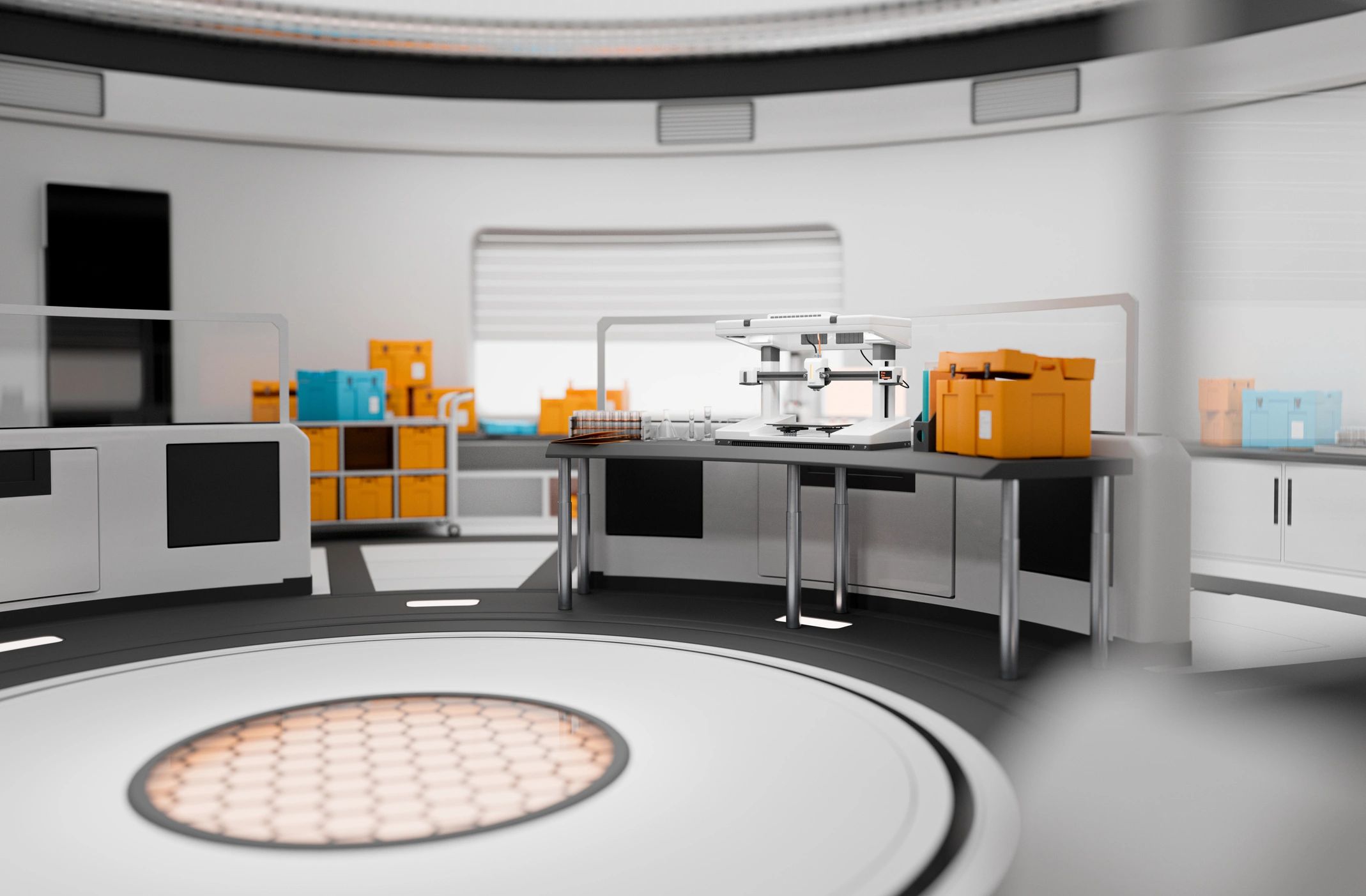 Clean laboratory workspace representing secure handling of customer and order information